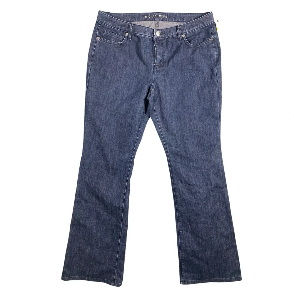 Michael‎ Kors Womens Blue Denim Bootcut Mid Rise Side Pockets Size 10